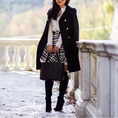Zara black wool - black, blend