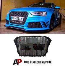 Audi RS4 Style A4 S4 B8.5 Front Main Grille Gloss Black Honeycomb Mesh Grill