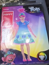 Dreamworks Trolls World Tour Poppy Fancy Dress Costume Girls