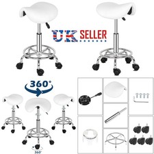 Leather salon saddle stool - leather,