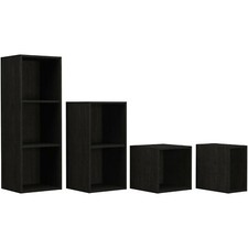 Vinyl LP Music Record Storage Box Cube 12" Cabinet Case Unit Rack Display Black
