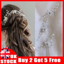 Flower Wedding Hair Pins Bridesmaid Crystal Pearls Diamante Bridal Clips Grips