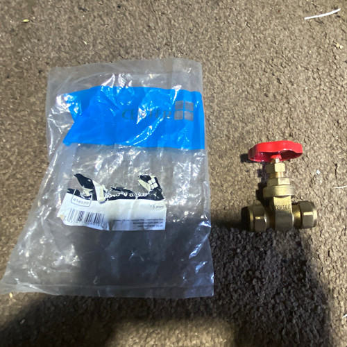 15mm brass straight gate valve - 15mm,