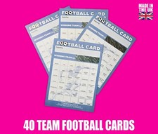 FOOTBALL SCRATCH CARDS Fundraising Team Cards Scratch Panel 40 Team (A6 Size)