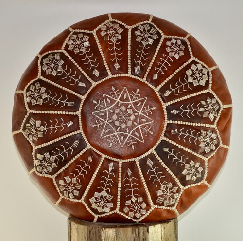 Moroccan leather embroidered - moroccan,
