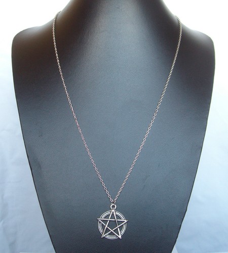 Pentagram pentacle pendant - pentacle, 32"
