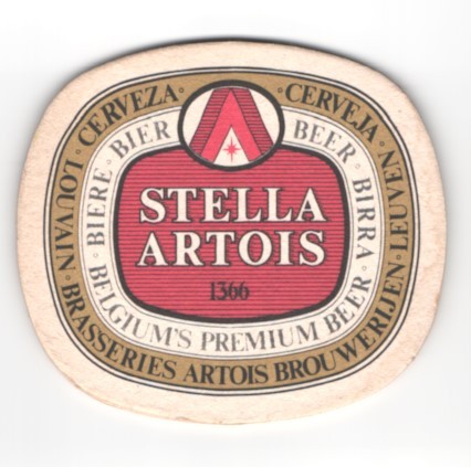 Stella artois beer coaster - artois,