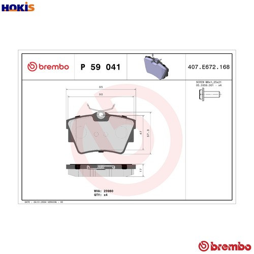 Brake pad set disc - brake, 59