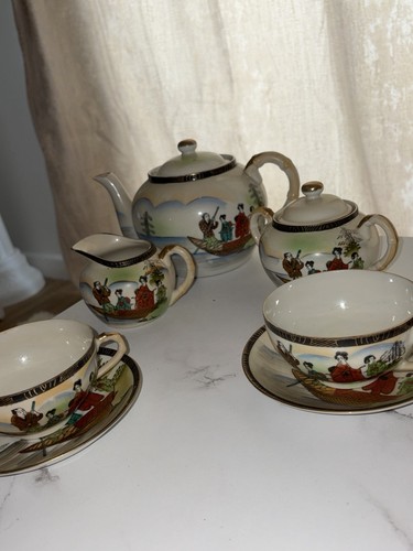 7pc rare vintage hand painted - vintage,