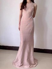 NWD Herve Leger Lilac Maxi Dress Gown