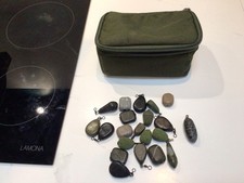 Ngt Pouch With 21 Mixed Sized Carp Fishing Leads Used Carp Fishing Gear