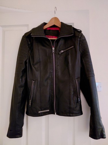 Superdry black real leather - black,