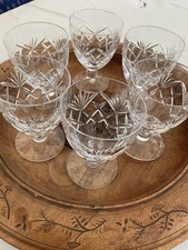 Royal Brierley Crystal Cut Wine Glasses X 6