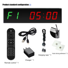 Gym Timer Digital Countdown Clock Wall Mounted Remote Control LED Interval Timer