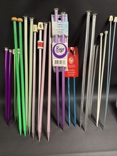 Vintage lot Knitting Needles Metal Susan Bates Etc 12 Pair Size 3- 13