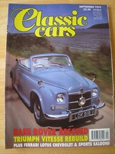 CLASSIC CARS MAGAZINE SEP 1992