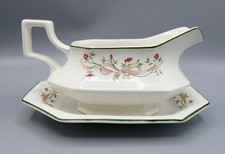 Vintage Johnson Brothers Eternal Beau Gravy Boat and Stand / Saucer - VGC