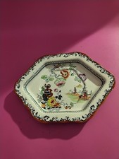 Ashworth Bro Hanley Vintage Plate with Oriental Design. Hexagonal Plate