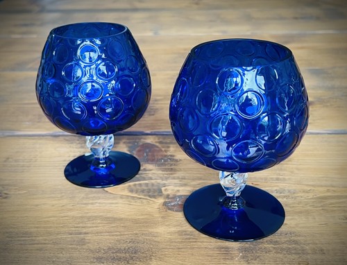 Pair vintage 1970s cobalt - of,