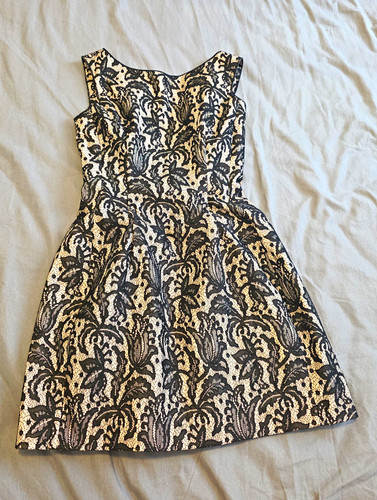 Zara black beige floral lace - zara,