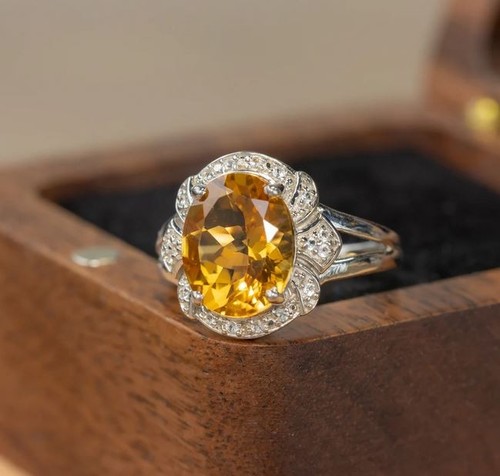 Natural citrine ring 925 - citrine,