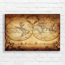 Vintage Map Of The World 1733