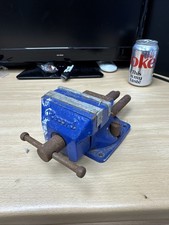Small RECORD Metal/ Wood Working Vice Blue 3.5” Jaws
