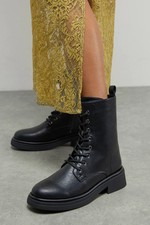 Faith Black Ankle Boots Womens