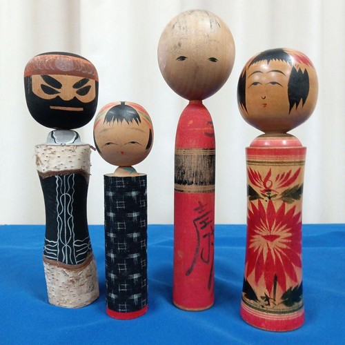 Rare japanese kokeshi doll - kokeshi, set