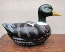Michel Caugant Majolica Mallard Lidded Server. French. Handmade