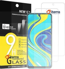 NEW'C 2 Pack Screen Protector for Xiaomi Redmi Note 9S, 9 Pro, 9 Pro Max