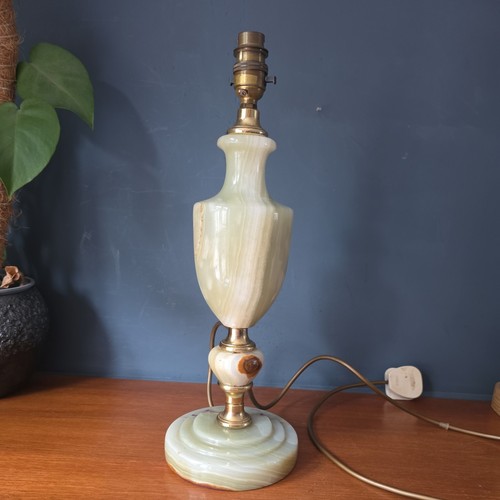 Green onyx table lamp brass - green,