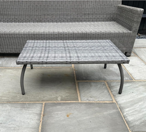 Grey rattan coffee - rattan, table