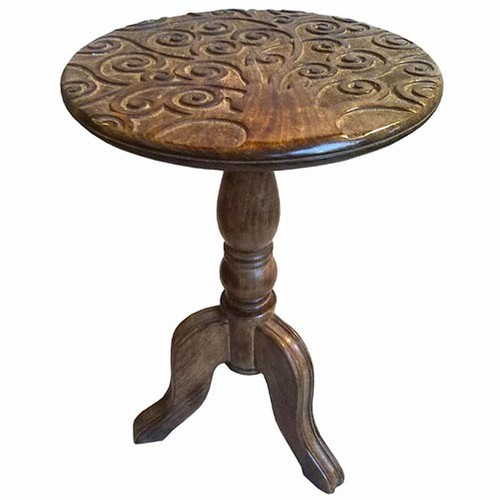 56cm wooden round table side - wooden,
