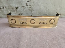 Small Antique Brass Fire Fender Freestanding Original Condition