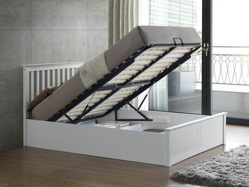 Melbourne white wooden ottoman - white,