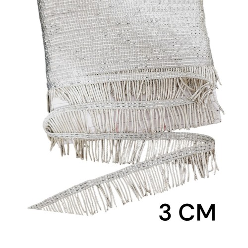 Silver bullion wire - fringe, for