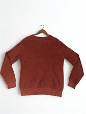 Cedar Wood State Men's Burnt Orange Knit Jumper Size Large
