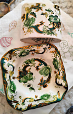 Masons Chartreuse Match Holder And Ashtray C1920