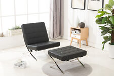 M MCombo Lounge Chair Recliner Cocktail Chair & Stool PU Leather Stainless Steel