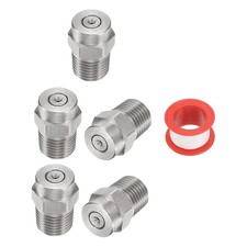 5 Pcs Threaded Nozzle Tips with 0.977mm Orifice, 1/4" Male NPT 0 Degree