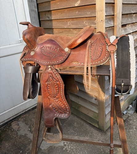 Western saddle set - western, brown