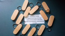 HARDWOOD BLANK KEYRINGS-NEW SIZE-12 of 8OmmX25mm-PYROGRAPH-LASER-£8.00 INC POST