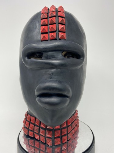 Black red latex rubber gimp - black,