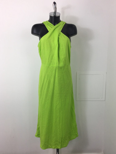 Lime green linen blend - linen,