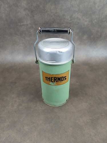 Vintage green thermos - vintage,