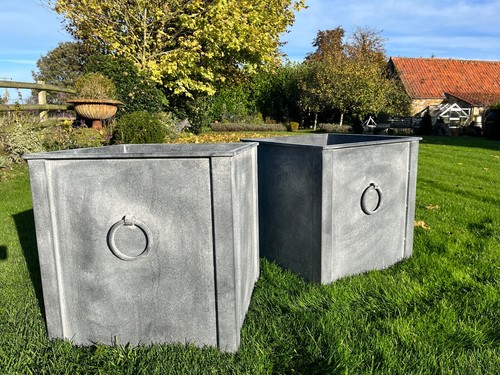 Galvanised planter sq - galvanised,