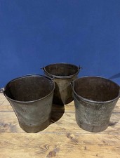 3 X Vintage Galvanised Buckets