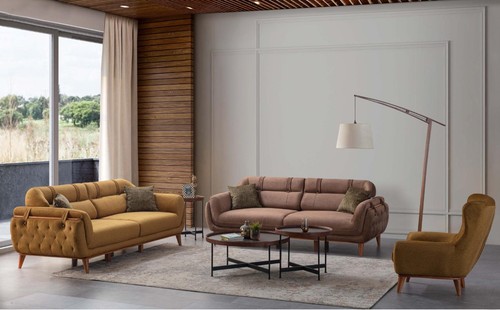 Chesterfield brown set living - chesterfield,