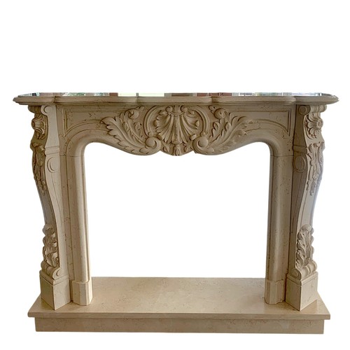 Silvia gold marble fireplace - marble,
